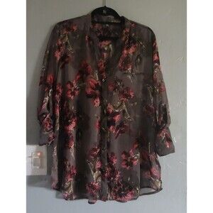 KUT Fron The Kloth Tops Button Up Women XL,,Long Sleeve,20.5 Inch Of Armp